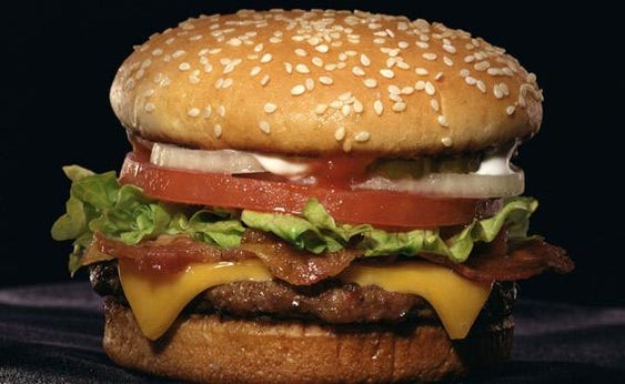 Juicy bacon cheeseburger.